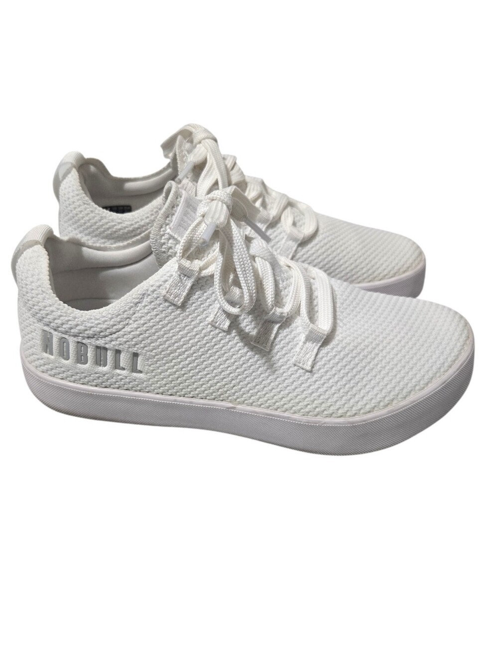 NOBULL  Rec Trainer All-White Knit Low-Top Sneakers Women's 9 / Men's 7.5